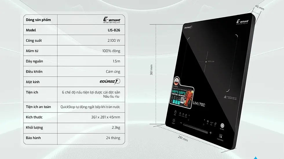 Bếp điện từ Livotec LIS-826