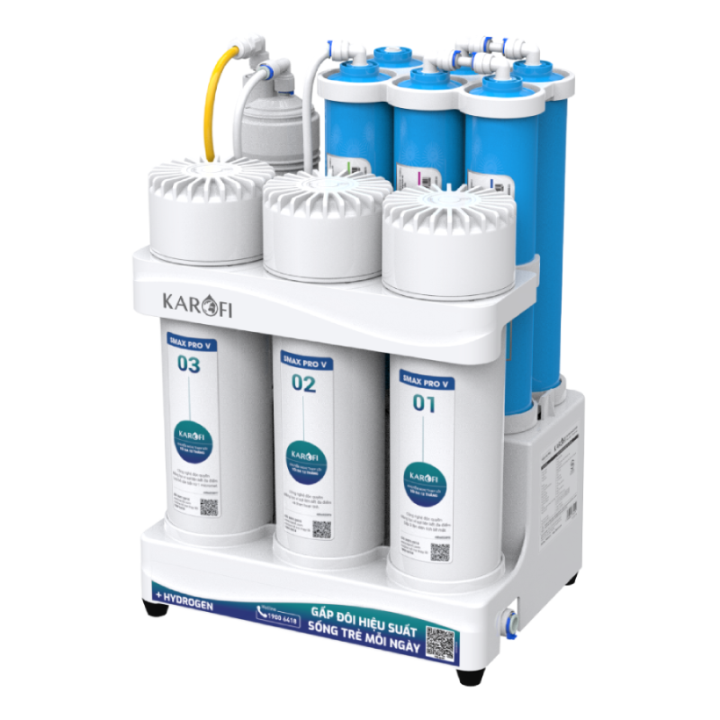 Máy lọc nước hydrogen ion kiềm Karofi KAQ-U03 PRO + HYDRO-iON KIỀM - 11 lõi