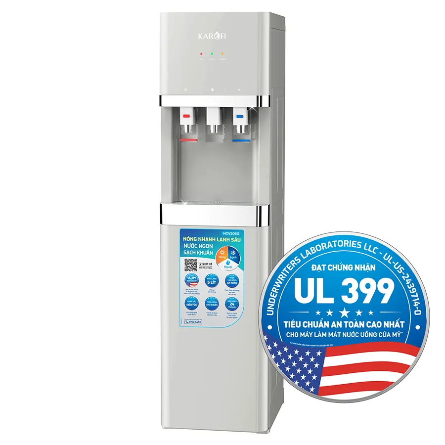 Cây nước nóng lạnh Karofi HCV208G - Bình chứa 5 Lít, mới 2026
