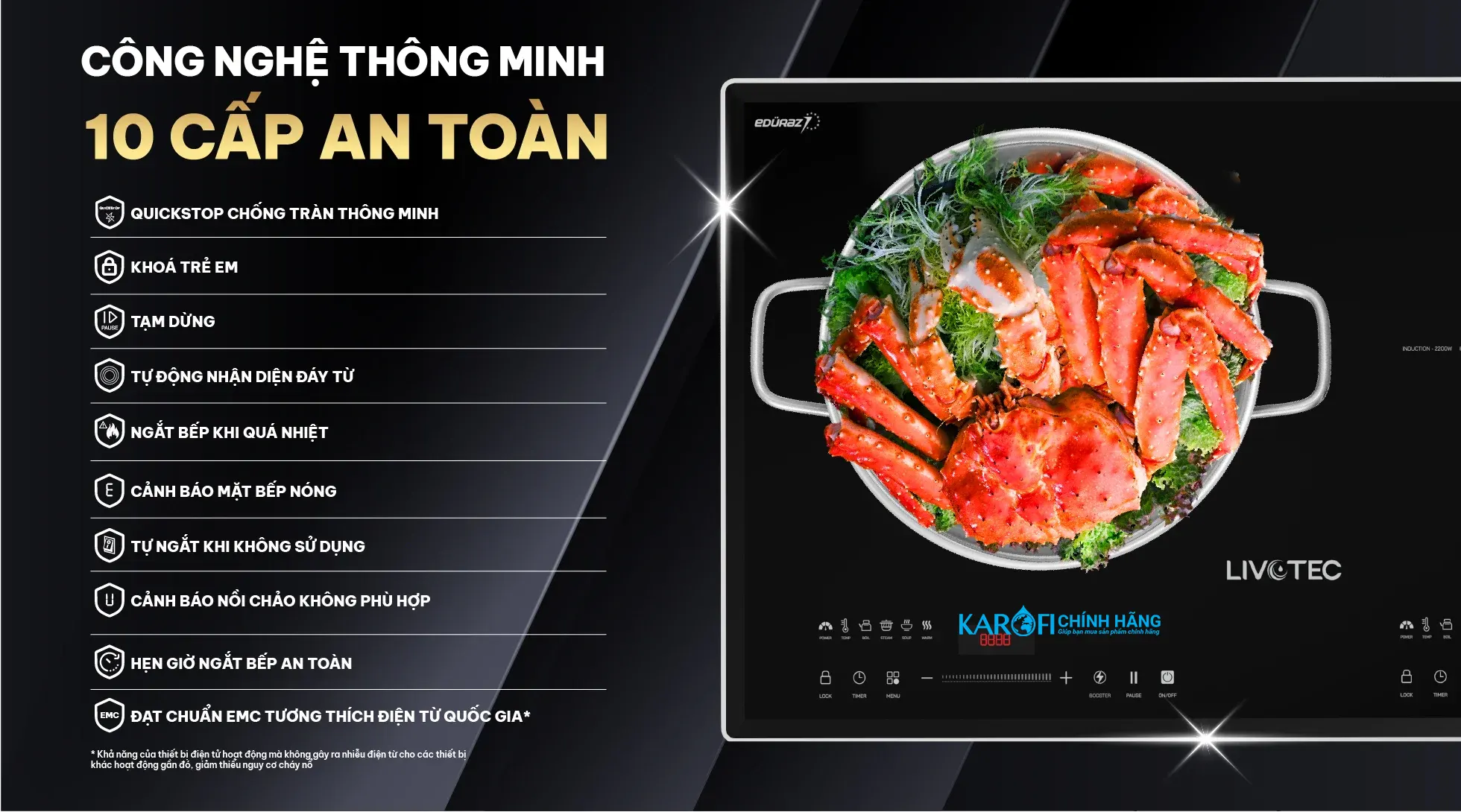 Bếp điện từ đôi Livotec LID-980M