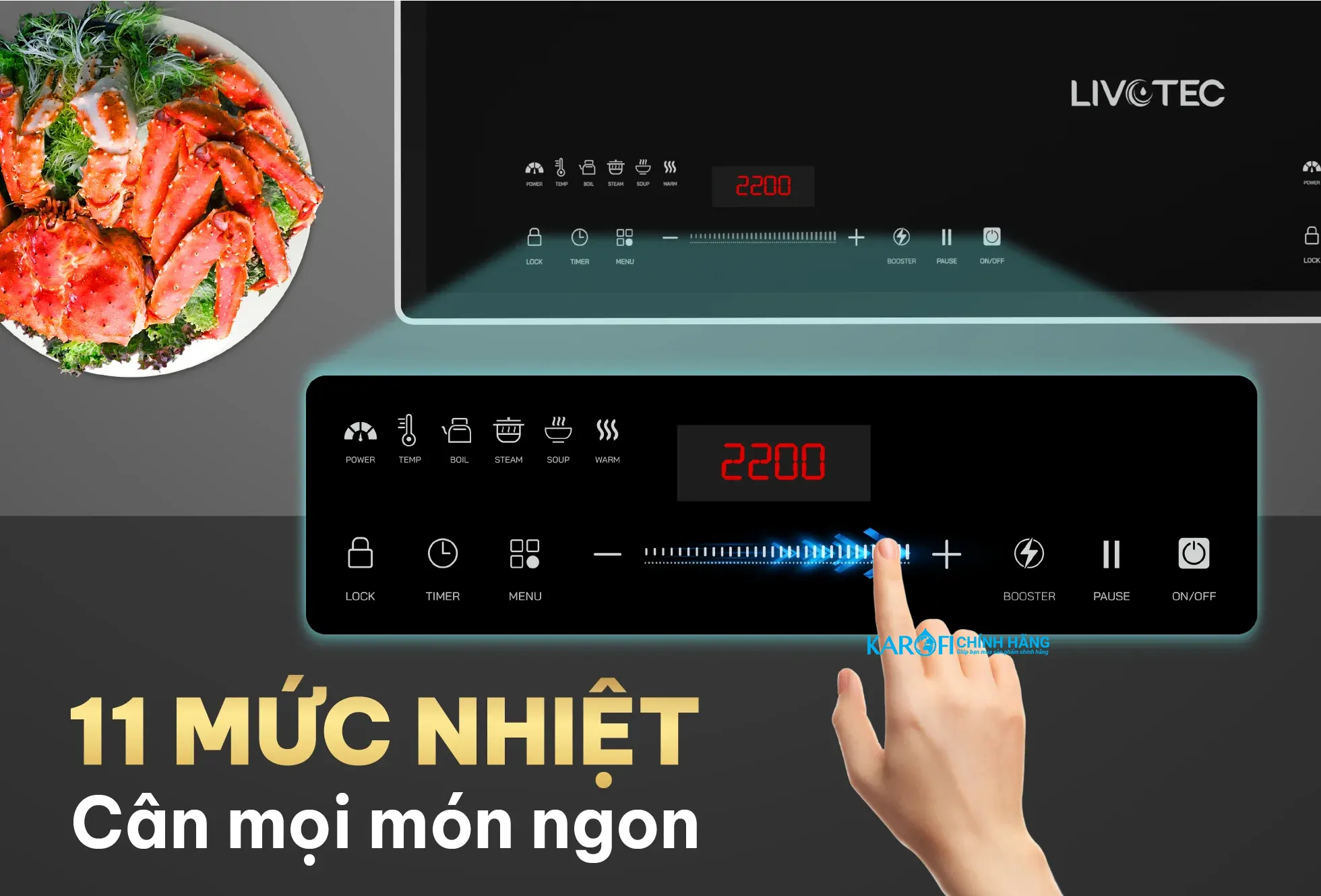 Bếp điện từ đôi Livotec LID-980M