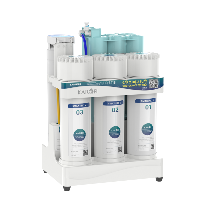 Máy lọc nước hydrogen ion kiềm Karofi KAQ-U05 Pro + HYDRO-iON KIỀM- 11 Lõi