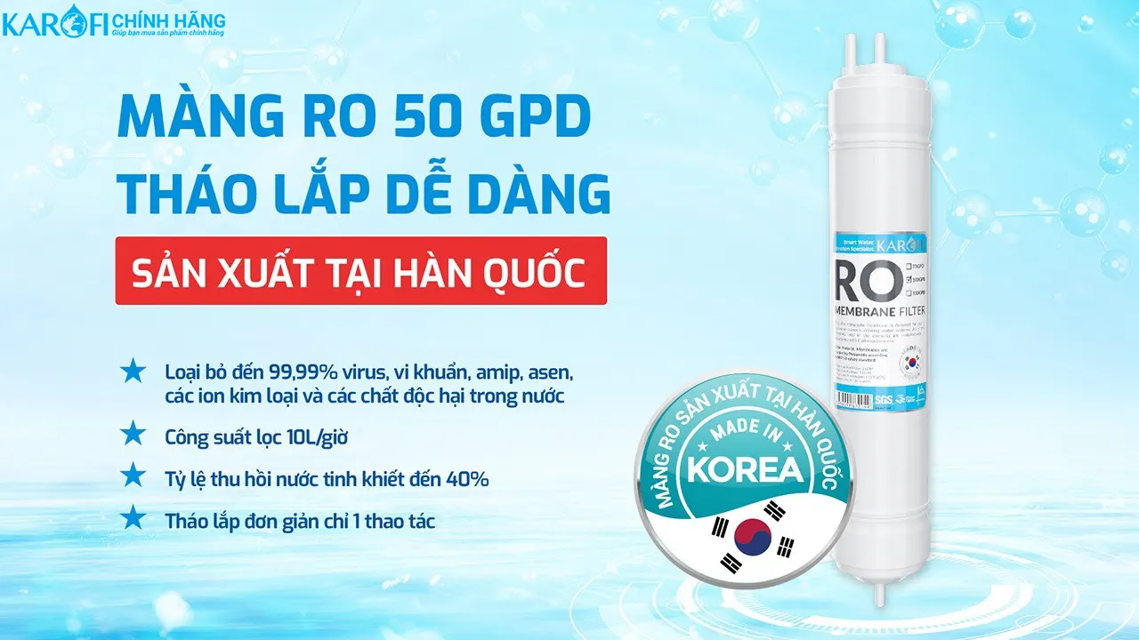 Máy lọc nước nóng nguội Karofi KAH-H58S-11 lõi lọc