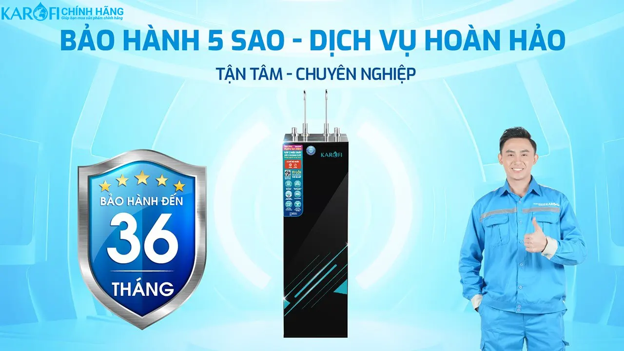 Máy lọc nước nóng nguội Karofi KAH-H58S-11 lõi lọc