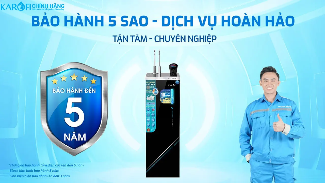 Máy lọc nước nóng lạnh Hydro-ion kiềm Karofi KAE-S695