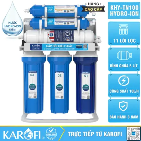 Máy lọc nước Hydrogen ion kiềm Karofi KHY-TN99 + HYDRO-iON KIỀM - 10 Lõi 