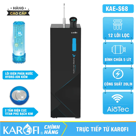 Máy lọc nước Hydro-ion kiềm Karofi KAE-S68 - 12 lõi lọc