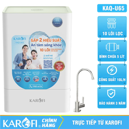 Máy lọc nước Karofi KAQ-U65 - 10 Lõi Mẫu Mới 2026