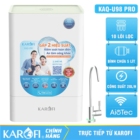 Máy lọc nước Karofi KAQ-U98 Pro - Vòi LED, 10 lõi lọc