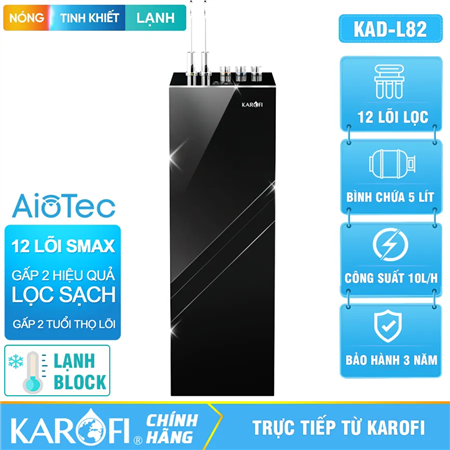 Máy lọc nước nóng lạnh Karofi KAD-L82 - 12 Lõi Mẫu 2026
