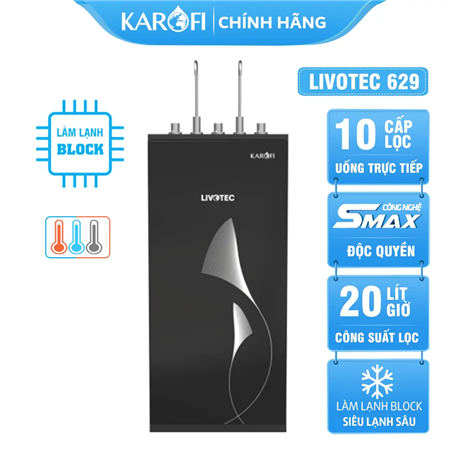 Máy lọc nước nóng lạnh Karofi Livotec 629 - 10 Lõi - Lạnh Block