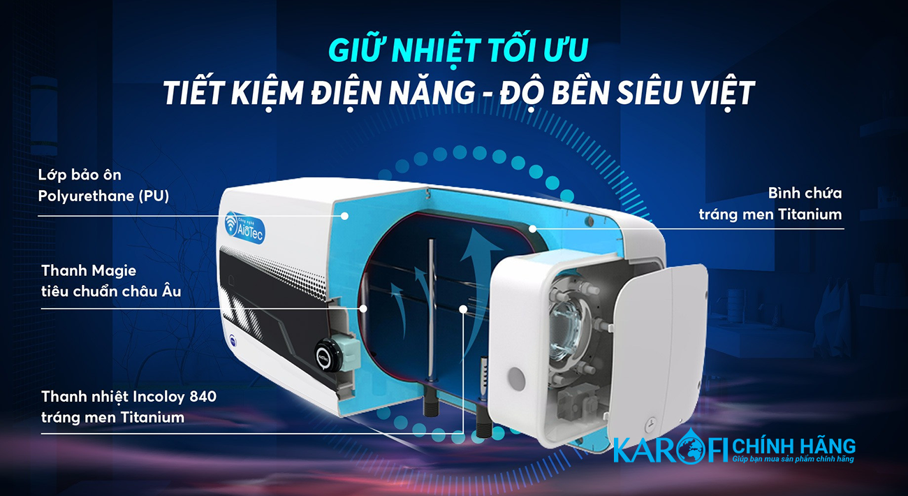 Bình nóng lạnh Karofi Thông Minh KBO-R205