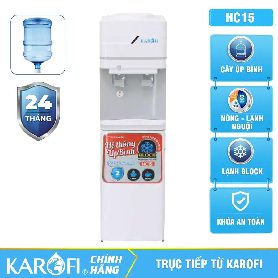 Cây nước nóng lạnh Karofi HC15
