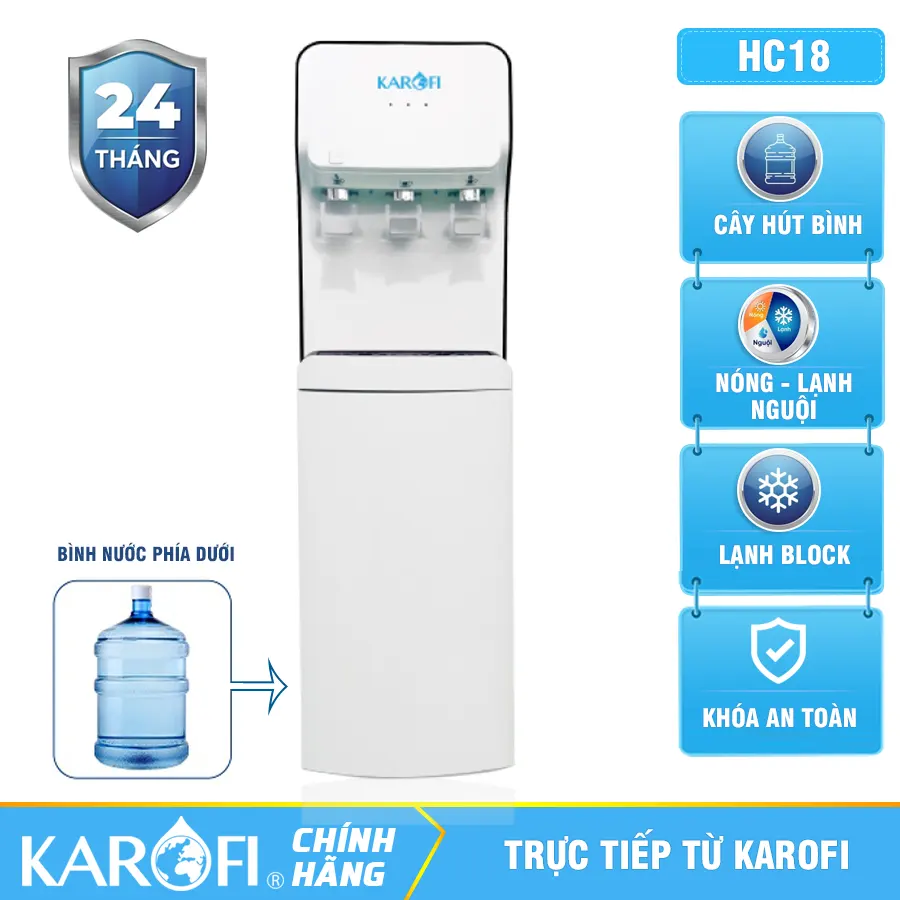Cây nước nóng lạnh Karofi HC18