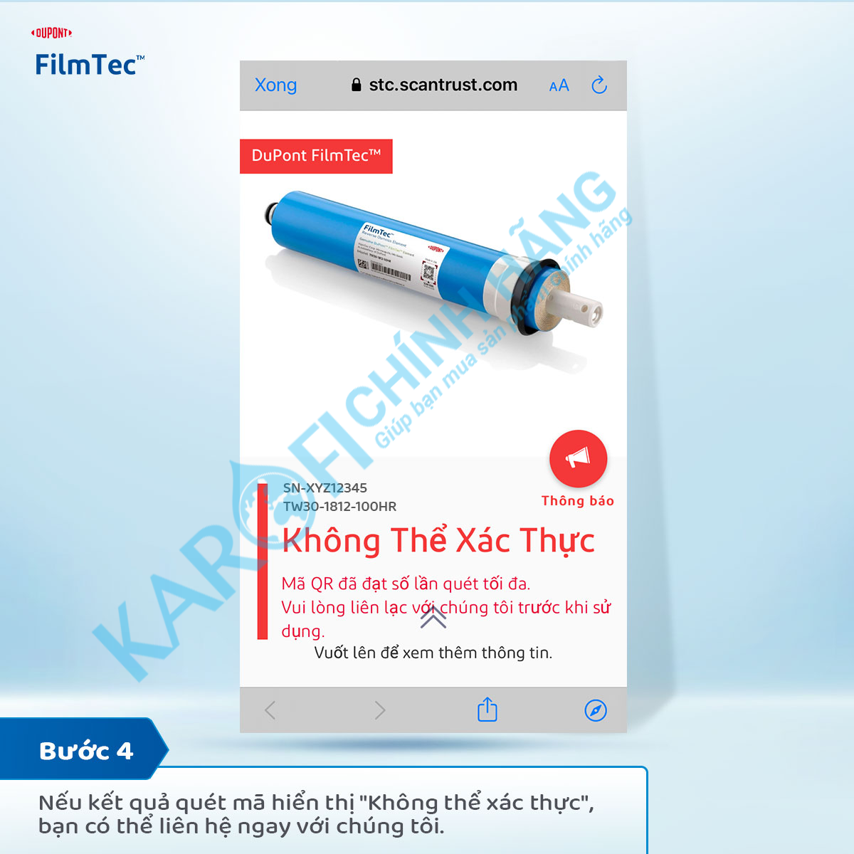 Kiểm tra Màng lọc RO Dupont Tw50-1812-50HR chính hãng