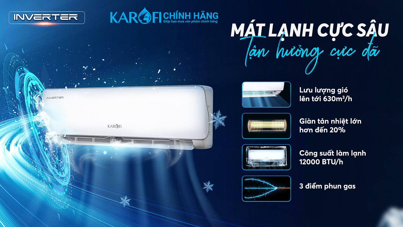 Điều hòa không khí Karofi 12000 BTU KDC-WI12