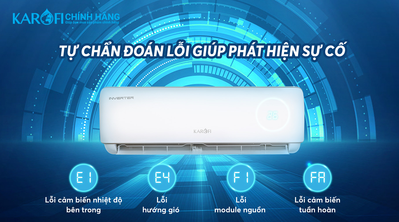 Điều hòa không khí Karofi 12000 BTU KDC-WI12