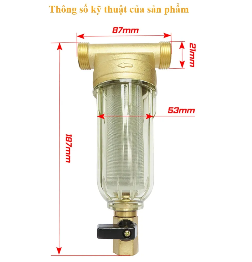 Kích thước bộ lọc đầu nguồn K4A100