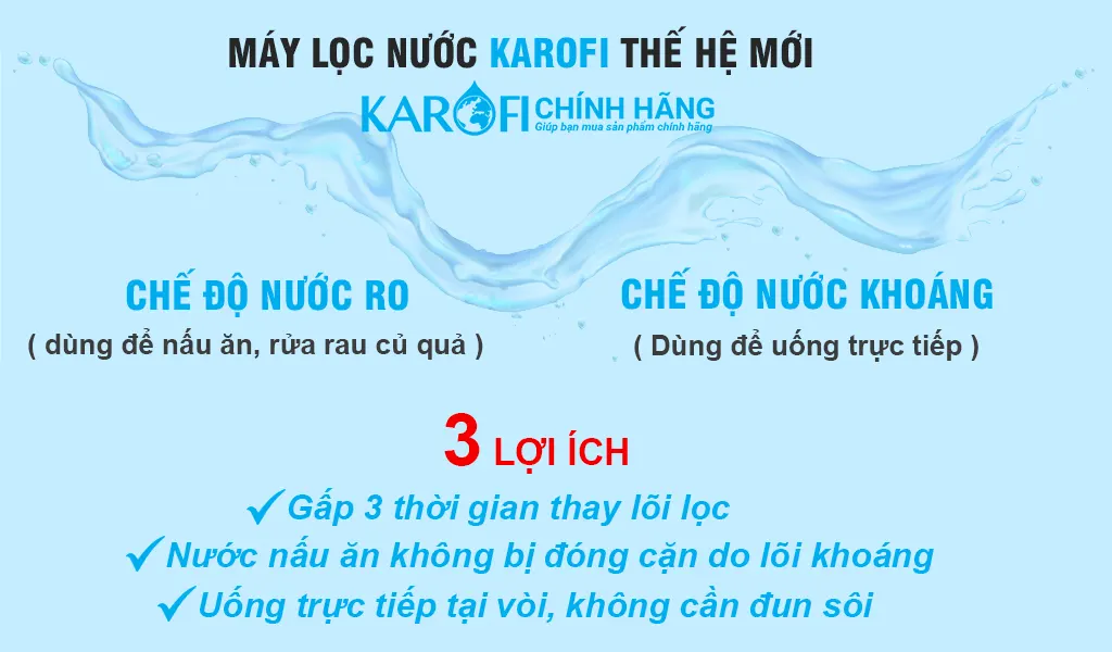 3 tính năng máy lọc nước Karofi 2024