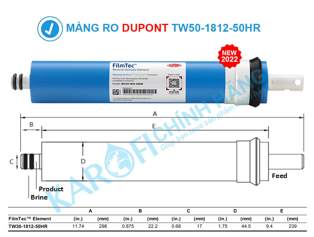 Màng lọc RO Dupont TW50-1812-50HR