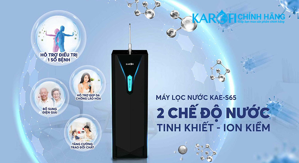Máy lọc nước ion kiềm Karofi KAE-S65 