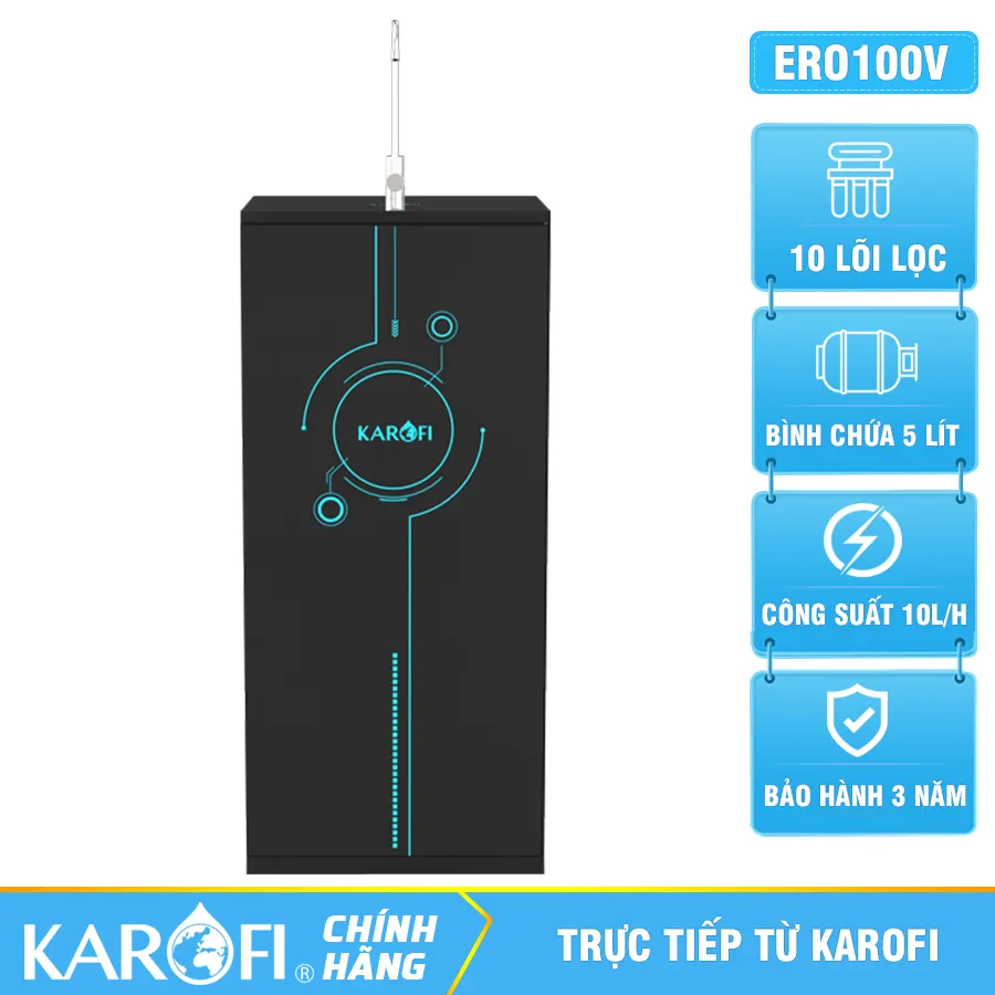 Máy lọc nước Karofi ERO100V - 10 Lõi Lọc - Mẫu Mới 2026