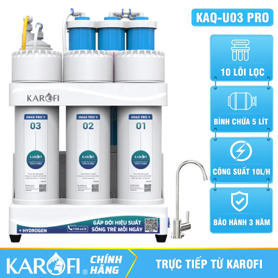 Máy lọc nước Karofi KAQ-U03 Pro - 10 Lõi Rời