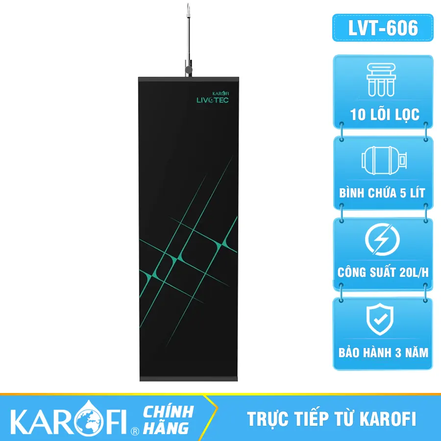 Máy lọc nước Karofi Livotec 606S - 10 Lõi Mẫu Mới 2026