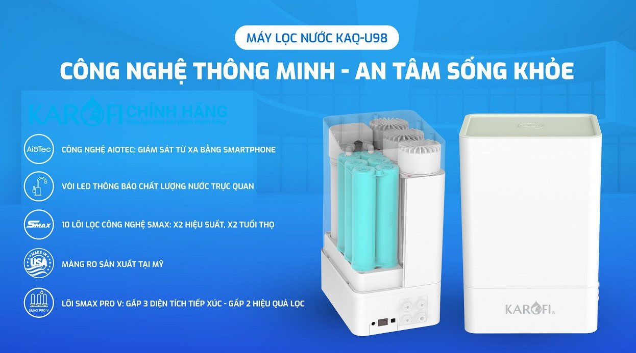 Máy lọc nước Karofi KAQ-U98 