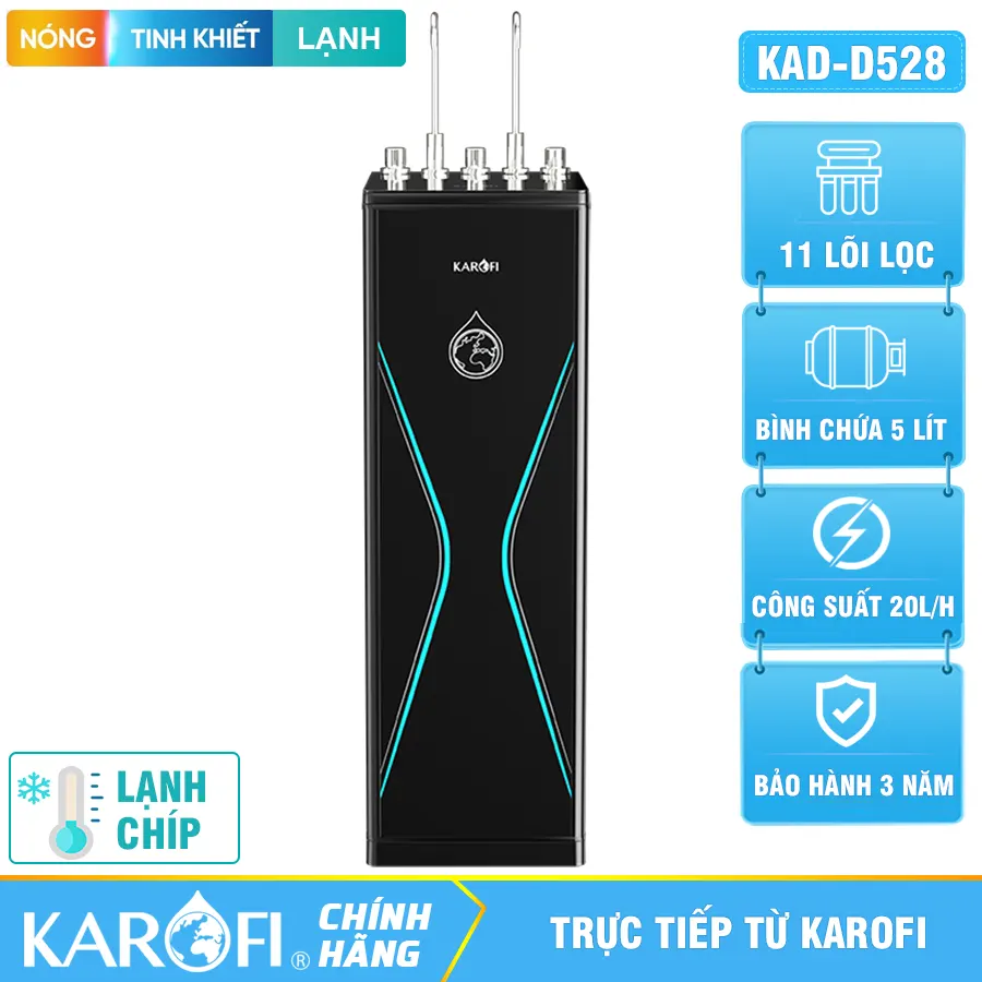 Máy lọc nước nóng lạnh Karofi KAD-D528 - Mẫu Mới