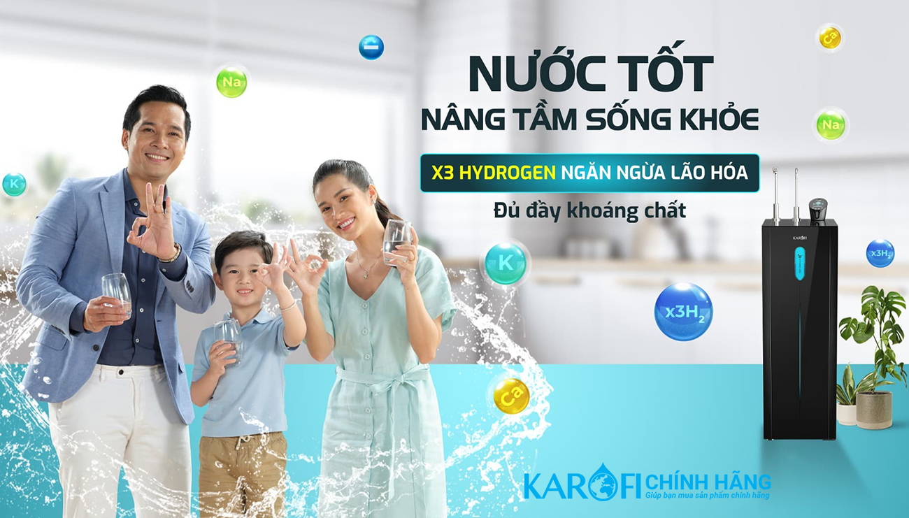 Máy lọc nước nóng lạnh Hydro-ion Karofi KAE-S85 Plus