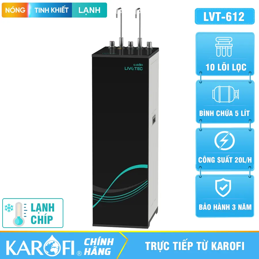 Máy lọc nước nóng lạnh Karofi Livotec 612