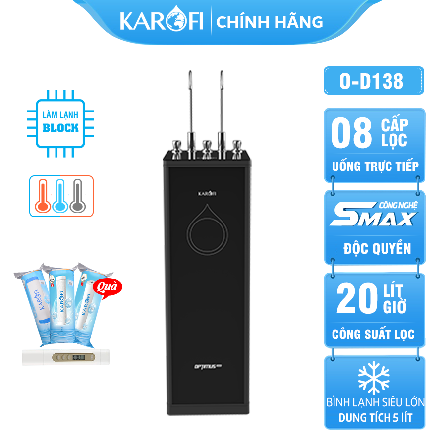 Máy lọc nước Karofi Optimus DUO O-D138  chức năng Nóng - Nguội - Lạnh