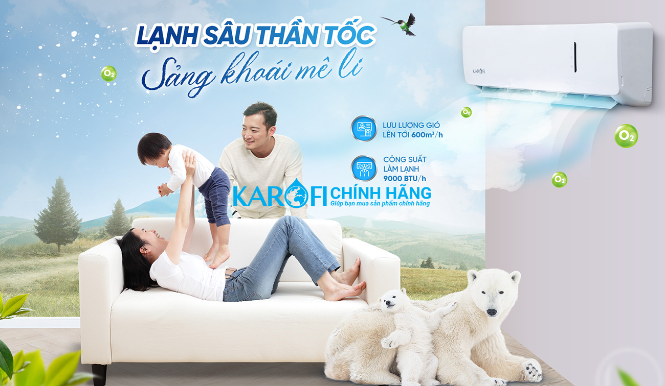 Điều hoà không khí Karofi 9000BTU KDC-WF09
