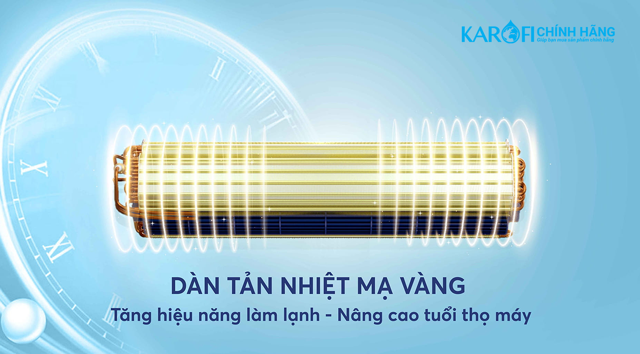 Điều hoà không khí Karofi 9000BTU KDC-WI09 dàn toả nhiệt mạ vàng
