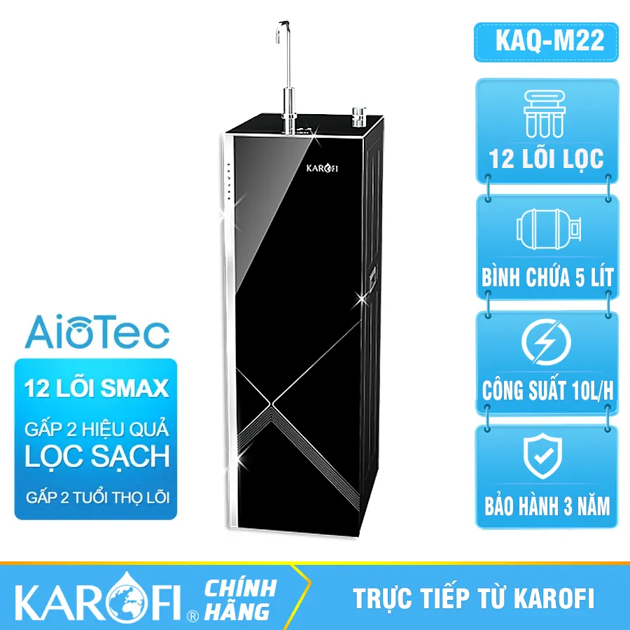 Máy lọc nước RO Karofi KAQ-M22 - 12 lõi lọc