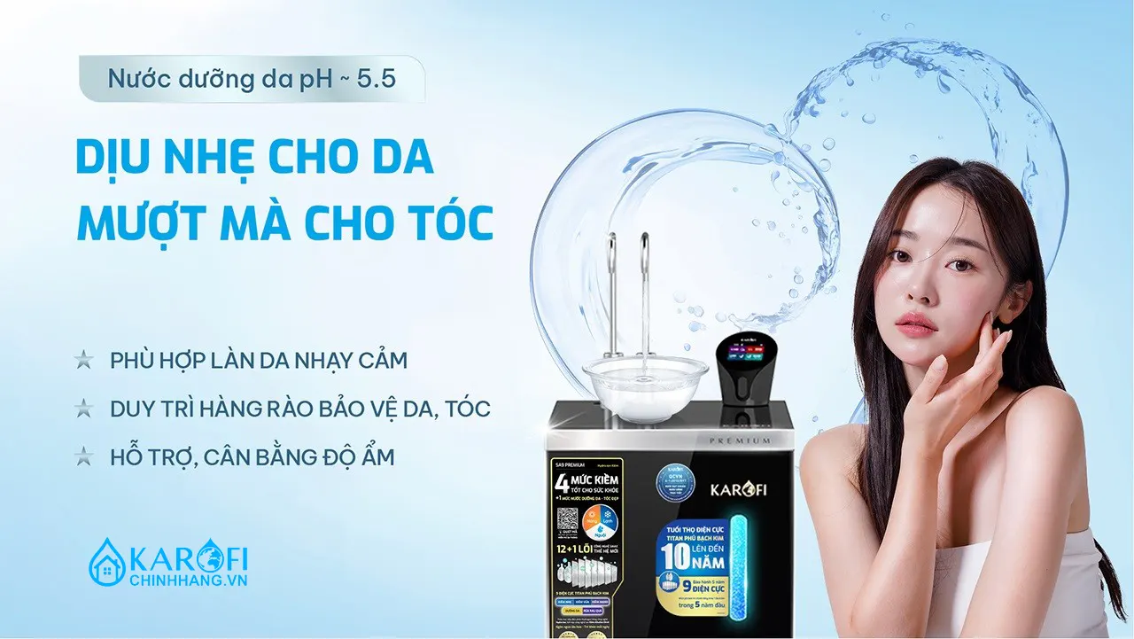 Nước dưỡng da Máy lọc nước nóng lạnh Hydro-ion Kiềm Karofi SA9 PREMIUM