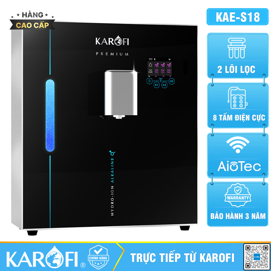 Máy tạo nước Hydro-ion kiềm Karofi KAE-S18 - Mẫu 2026