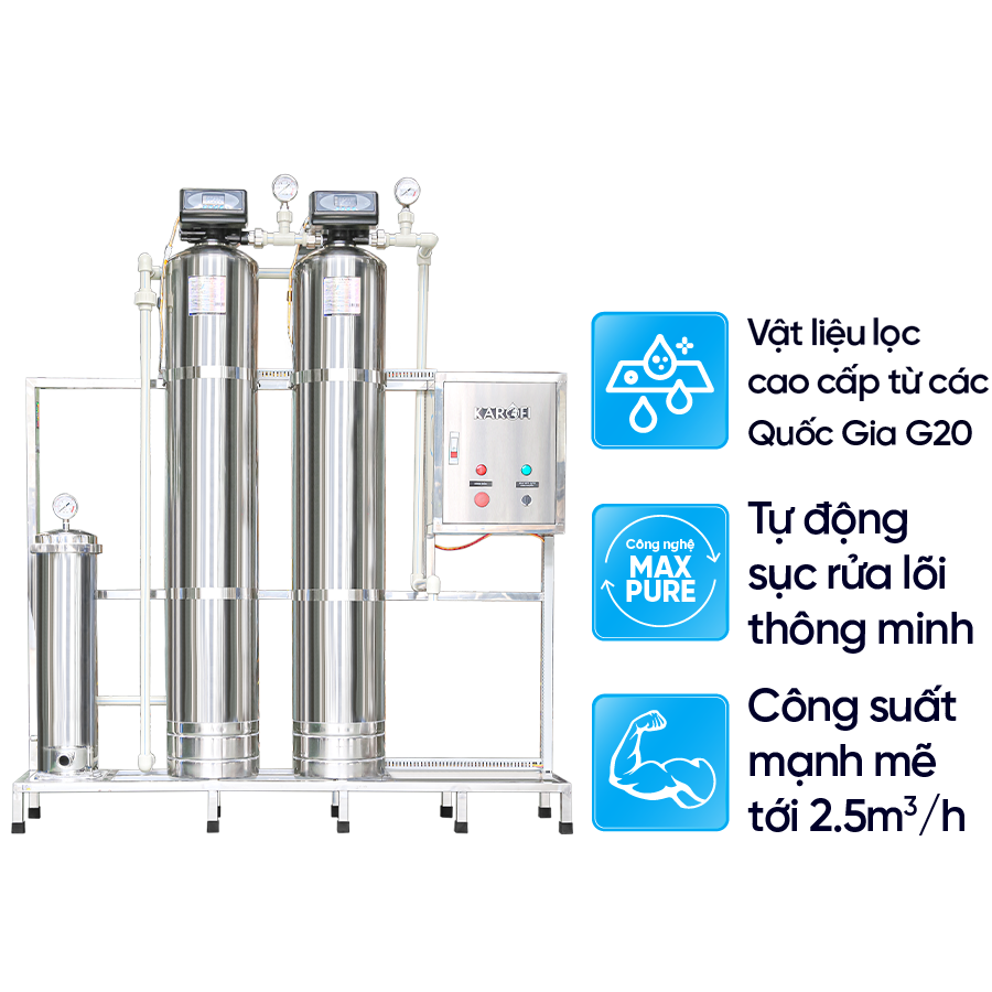 Máy lọc nước đầu nguồn Karofi KTF-332i - Cột Inox 304